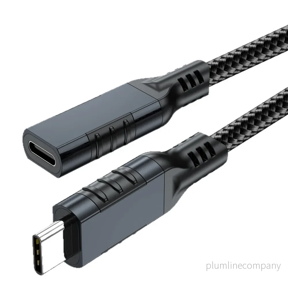 NÖRDIC 3m USB3.2 Gen2 20Gbps USB-C till C nylonflätad förlängningskabel med Power Delivery 240W 4K60Hz