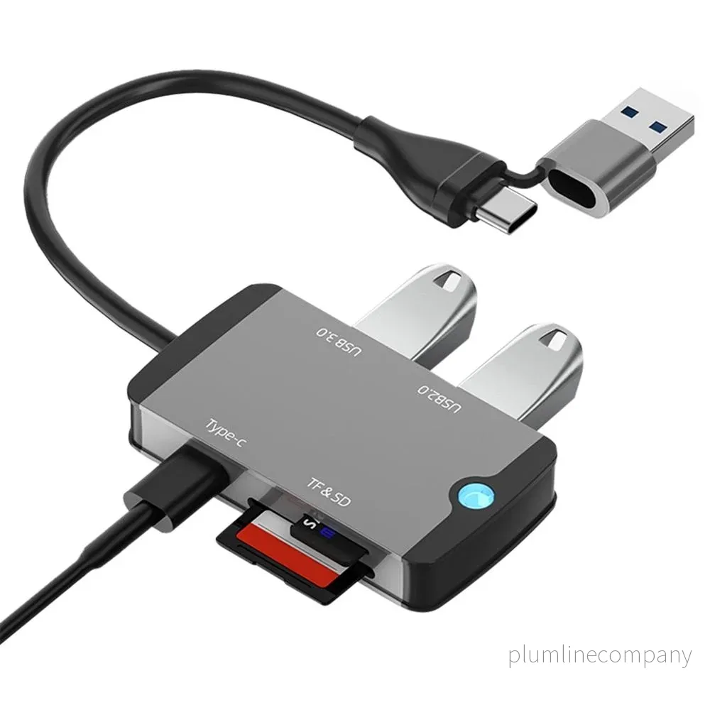 NÖRDIC 1 till 5 USB dockningsstation och kortläsare – SD, MicroSD/TF, 2x USB-A, 1xUSB-C NÖRDIC 1 till 5 USB dockningsstation och kortläsare – SD, MicroSD/TF, 2x USB-A, 1xUSB-C