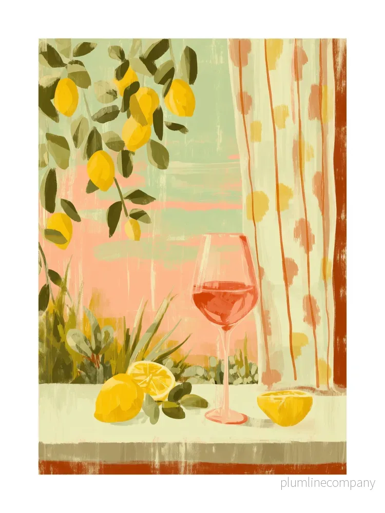 Lemons & Rosé Poster