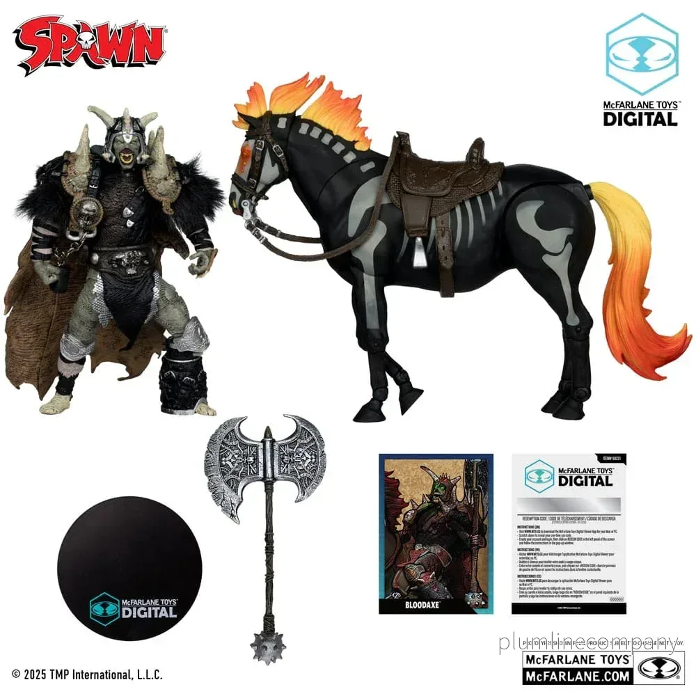 Spawn Actionfigur Bloodaxe med Häst - McFarlane Toys 30-årsjubileum - Bild 3