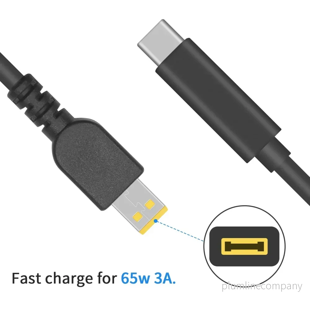 NÖRDIC USB-C till Lenovo Yellow Square kabel 65W 1,5m - Bild 3