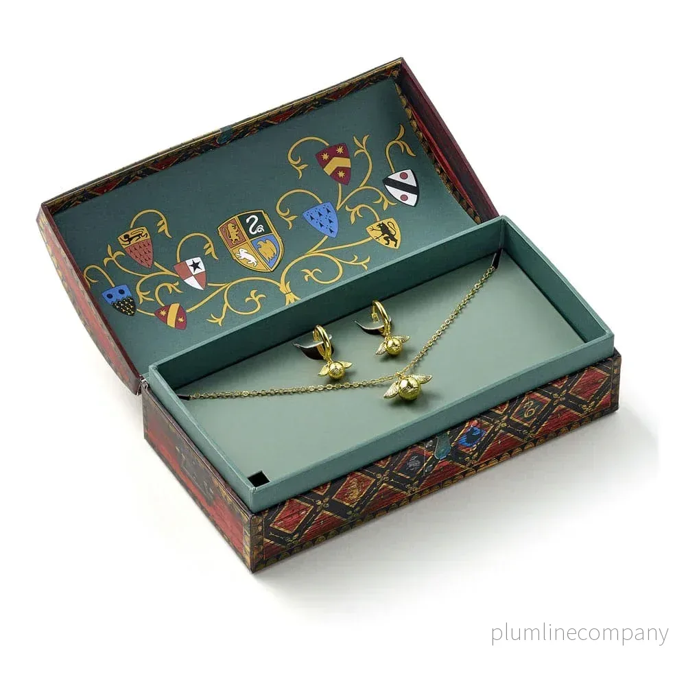 Harry Potter: Quidditch Golden Snitch Halsband och Örhängen Presentset (Guldton) Harry Potter: Quidditch Golden Snitch Halsband och Örhängen Presentset (Guldton)