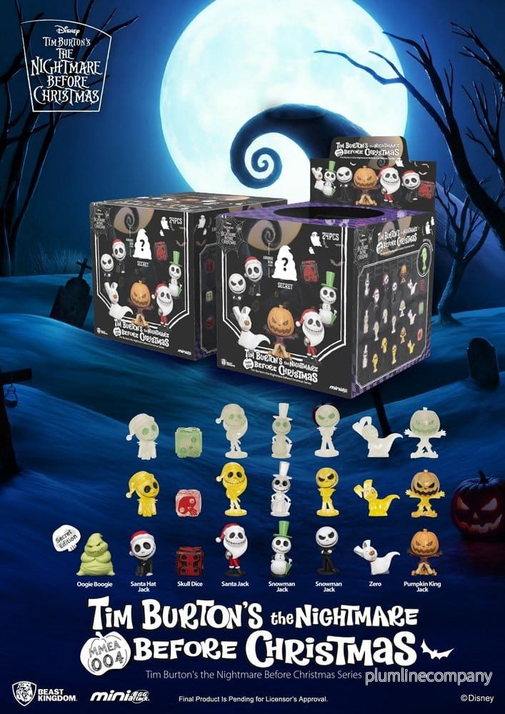 Nightmare Before Christmas Mini Egg Attack minifigurer Blind Box assortering (24) Glow in the Dark Nightmare Before Christmas Mini Egg Attack minifigurer Blind Box assortering (24) Glow in the Dark
