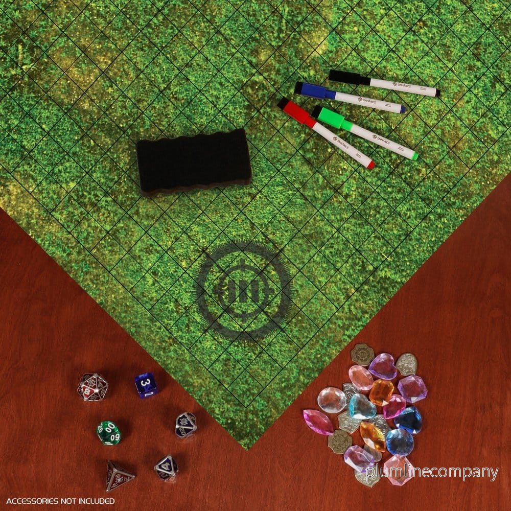 Enhance Tabletop Grid Mat Kampanj Kit DnD grön - Bild 3