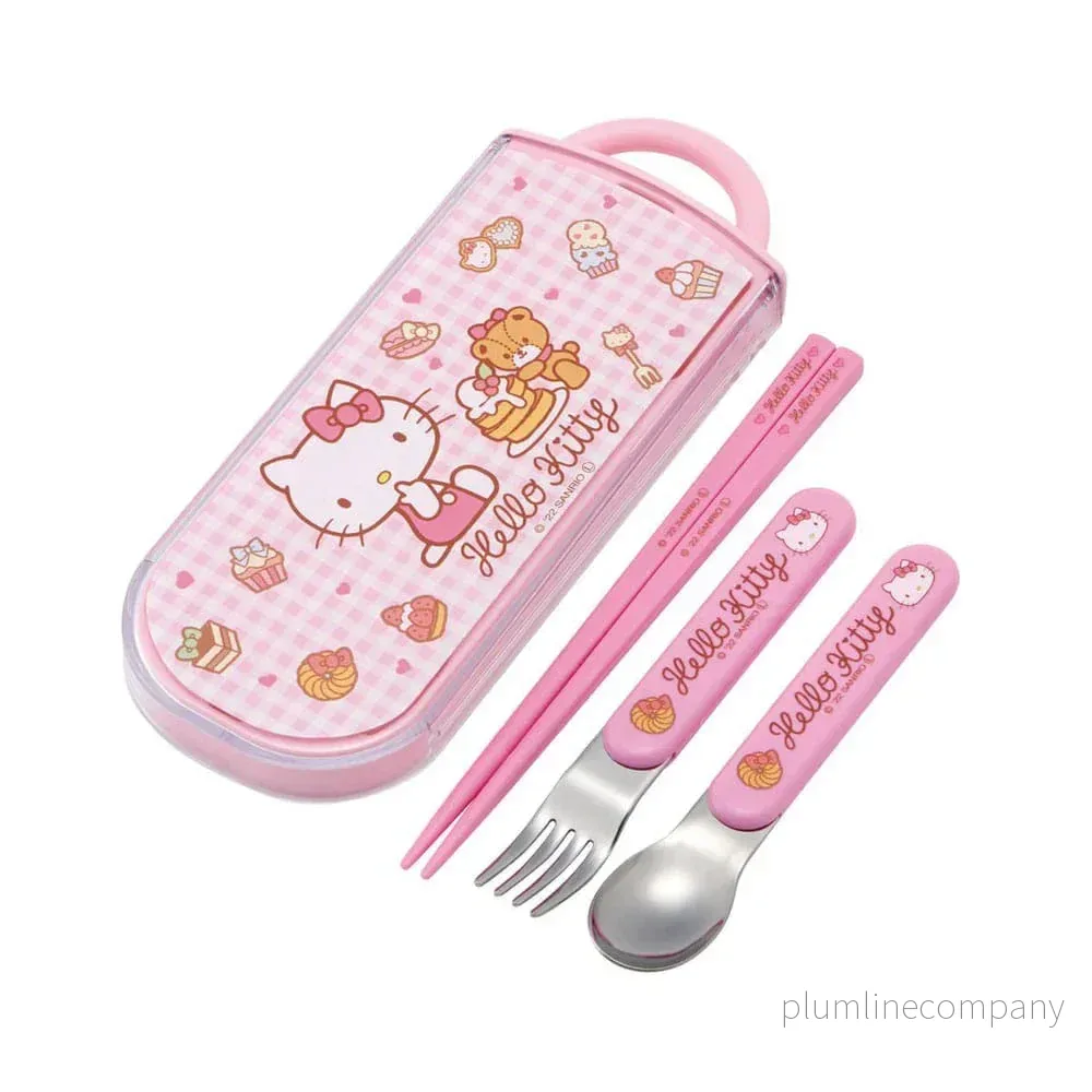 Hello Kitty ätset Sweety Pink - Chopsticks, Sked och Gaffel Set - Bild 2