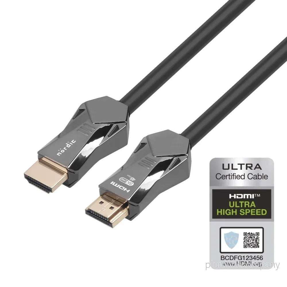 NÖRDIC CERTIFIED CABLES 5m Ultra High Speed HDMI 2.1 8K 60Hz 4K 120Hz 48Gbps Dynamic HDR eARC VRR kabel guldpläterad NÖRDIC CERTIFIED CABLES 5m Ultra High Speed HDMI 2.1 8K 60Hz 4K 120Hz 48Gbps Dynamic HDR eARC VRR kabel guldpläterad